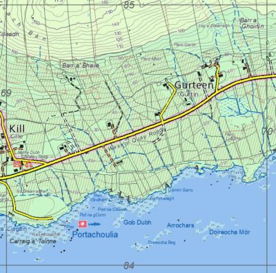 A sample covering Portachoulia and Gurteen from the Clare Island Map published by EastWest Mapping.