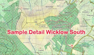 Sample detail from the 25 Series Wicklow South 1:25,000 Scale Map published by EastWest Mapping.