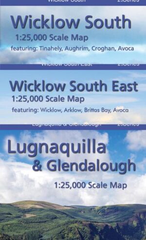 Set of Three 1:25,000 South Wicklow Maps Paper
