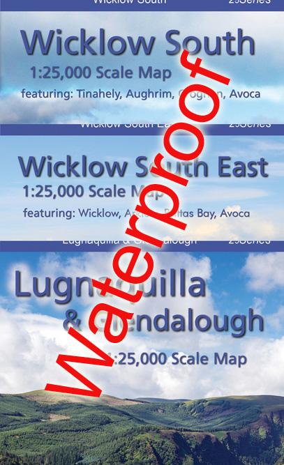 Set of Three 1:25,000 South Wicklow Maps Encapsulated