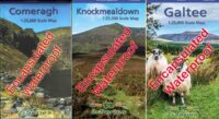 A set of three encapsulated waterproof South East maps published by EastWest Mapping including the Comeragh, Knockmealdown and Galtee Mountains.