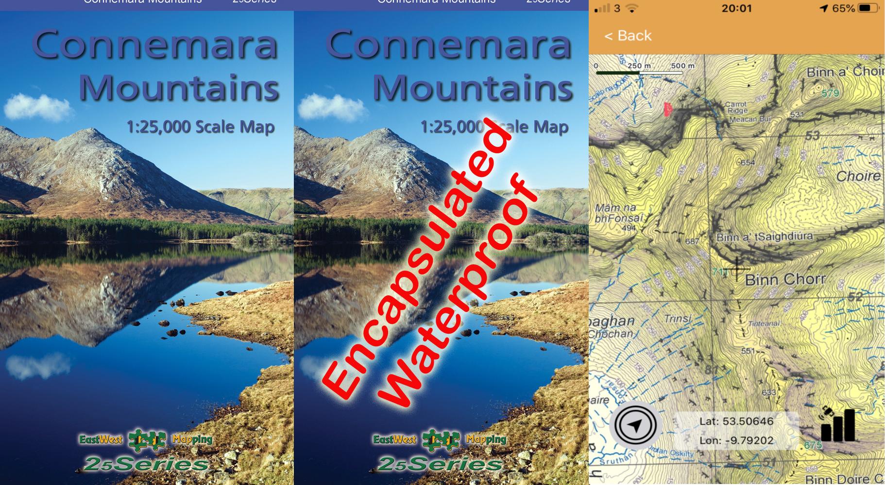 A set of maps of the Connemara Mountains published by East West Mapping.