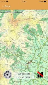 Mount Leinster on the Blackstairs digital map by the EastWest Maps app